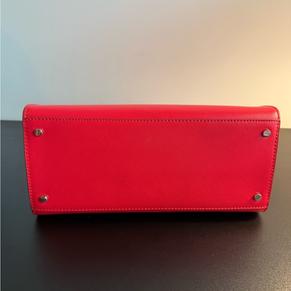 kate spade red leather satchel with detachable strap - Picture 4 of 5